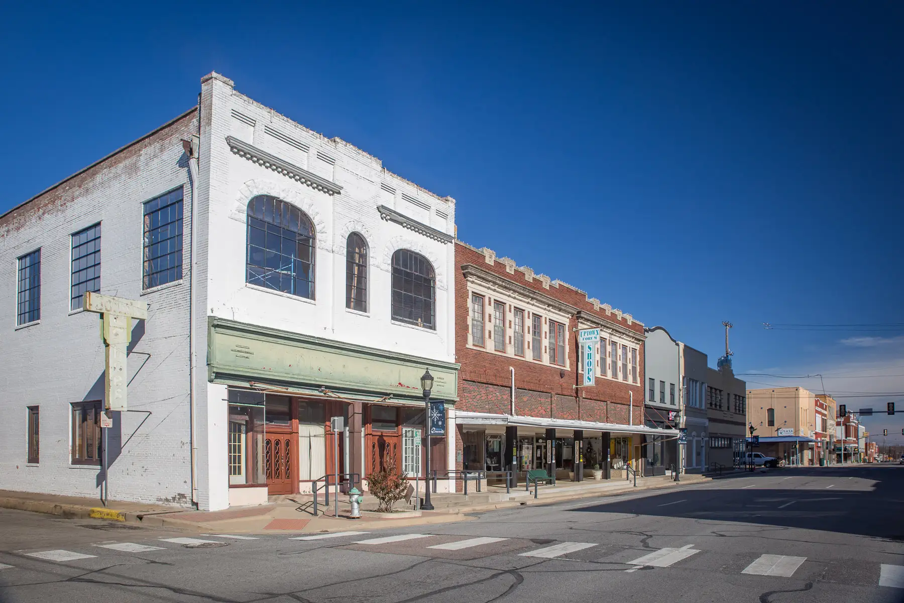 Storefronts in downtown Greenville, Texas
